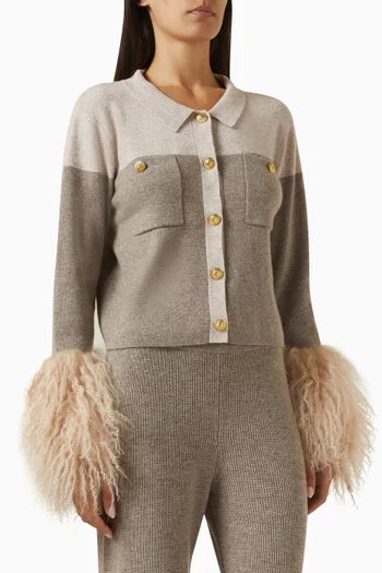 Shearling Cuffs Shirt in Knit