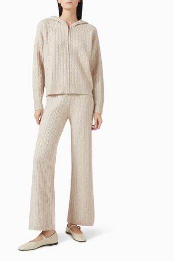 Zip-up Cardigan in Cable-knit