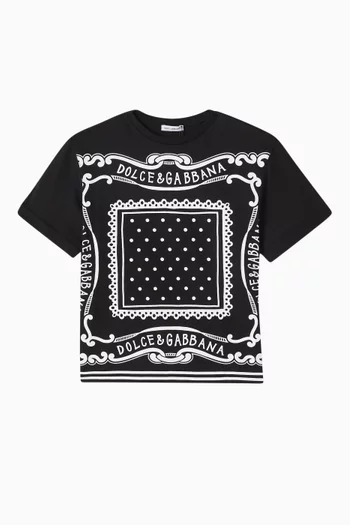 تي شيرت بنقشة باندانا قطن