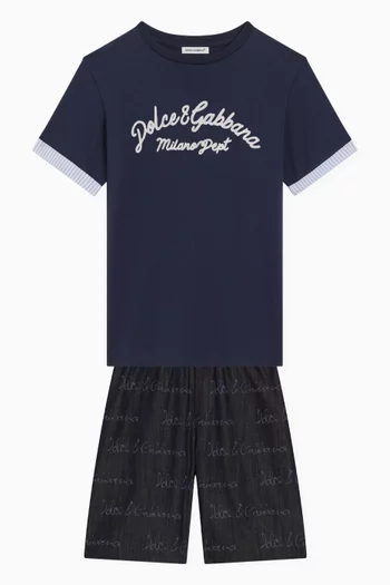 Logo-embroidered T-shirt in Cotton