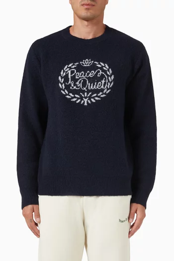 Wreath Crewneck Sweatshirt in Mohair Knit