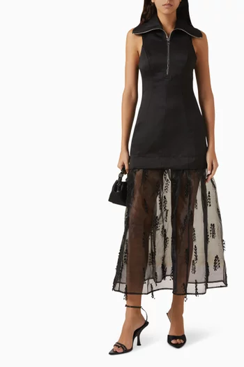 Sheer-skirt Maxi Dress in Organza