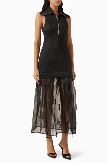 Sheer-skirt Maxi Dress in Organza