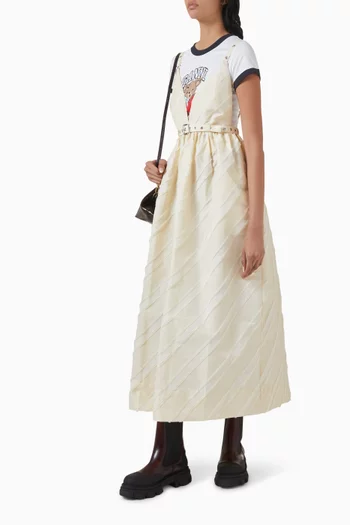 Stripe Strap Dress in Taffeta