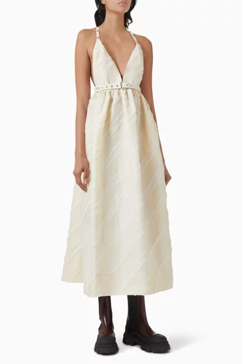 Stripe Strap Dress in Taffeta
