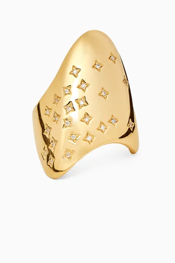 High-gloss Diamond Ring in 18kt Gold