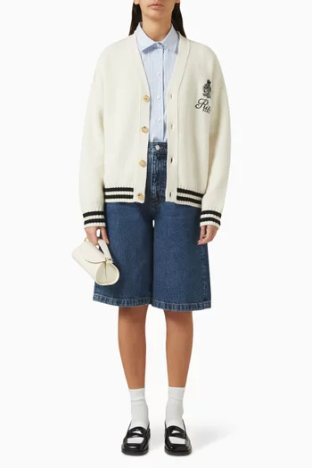Ritz Embroidered-logo Cardigan in Cashmere