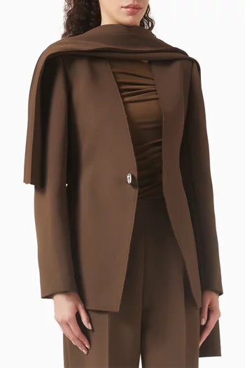 Mika Asymmetric Cape Blazer