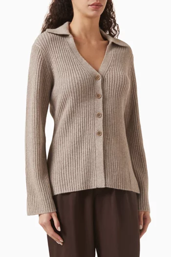 Shea Collared Cardigan in Cashmere