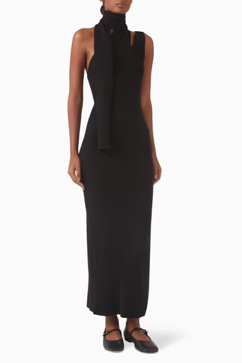 Julianna Scarf Sweater Maxi Dress in Cashmere