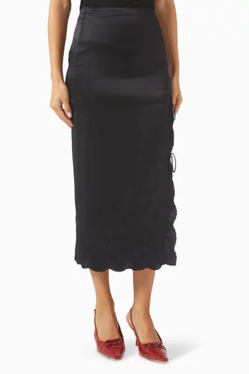 Mira Midi Skirt in Silk