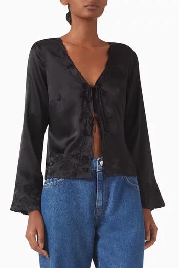 Rosina Self-tie Top in Silk
