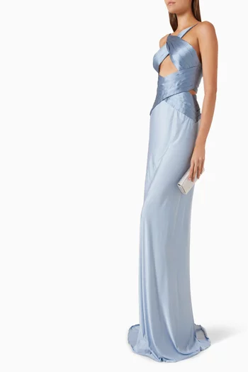 Twilight Trace Gown in Satin & Jersey