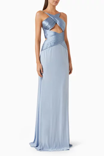 Twilight Trace Gown in Satin & Jersey