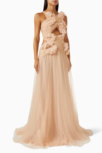 Luminous Layers Floral Gown in Tulle