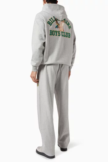 Duck Varsity Embroidered Popover Hoodie in Cotton