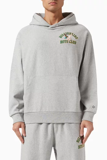 Duck Varsity Embroidered Popover Hoodie in Cotton