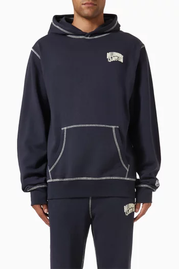 Arch Logo Popover Hoodie in Cotton Jersey