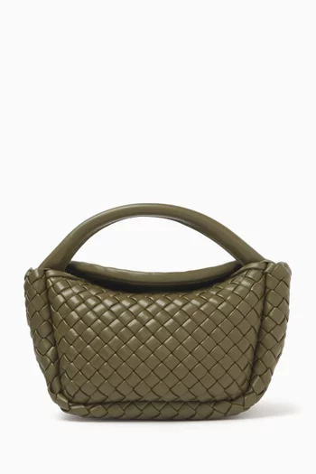 Small Cobble Top-handle Bag in Intrecciato Leather