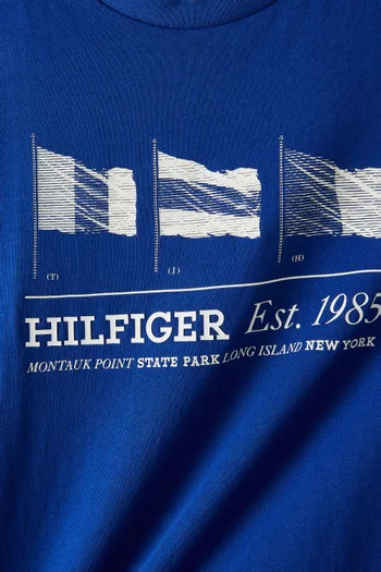 Flag Graphic Crewneck T-Shirt in Cotton