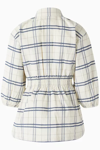 Check Shirt Dress in Corduroy