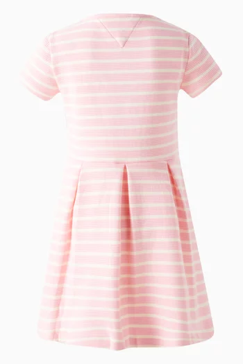 Striped Skater Dress in Cotton-blend