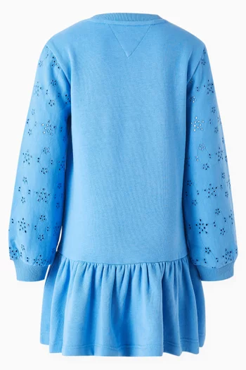 Embroidered Sweatshirt Dress