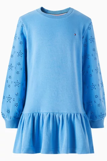 Embroidered Sweatshirt Dress