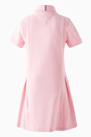 Pleated Polo Dress in Cotton-blend