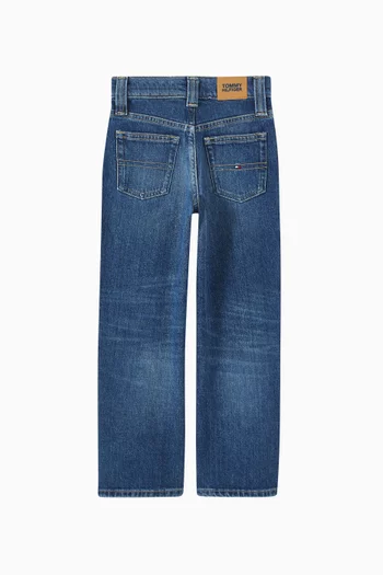 Dark Wash Wide Leg Jeans in Cotton