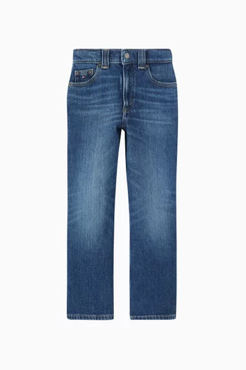 Dark Wash Wide Leg Jeans in Cotton