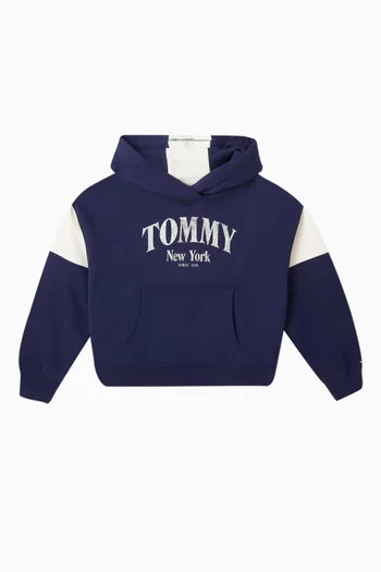 Colour-blocked Varsity Hoodie in Cotton