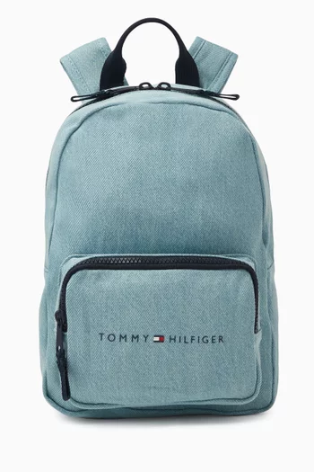 Essential Logo Backpack in Denim