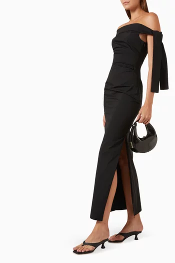 Dahlia Off-shoulder Gown in Italian Stretch Cotton
