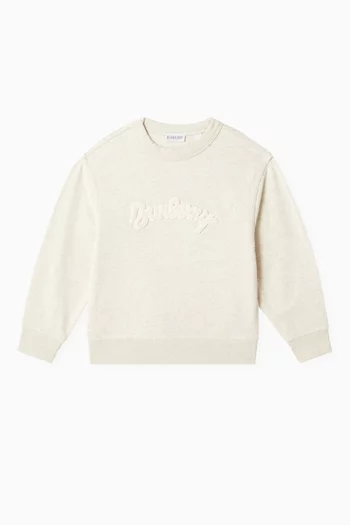 Logo-patch Sweatshirt in Cotton-linen