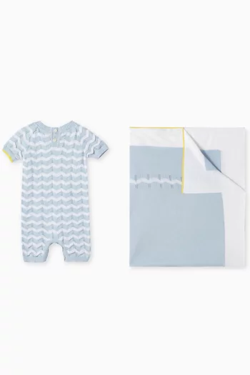 Zigzag Romper & Blanket Gift Set