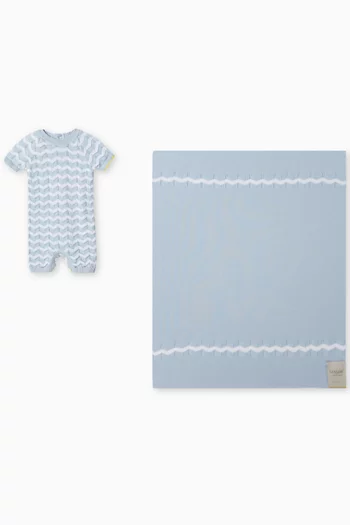Zigzag Romper & Blanket Gift Set