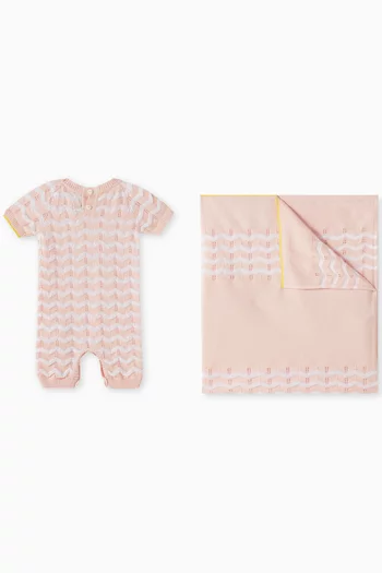 Zigzag Romper & Blanket Gift Set