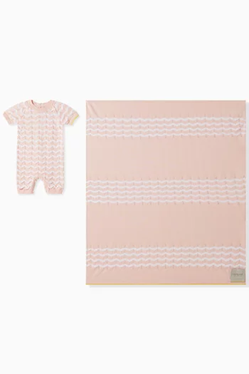 Zigzag Romper & Blanket Gift Set