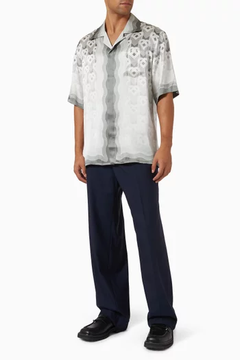 Gradient Heart Monogram Shirt in Silk