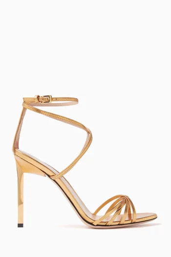 Ida 105 Sandals in Lizard-printed Leather