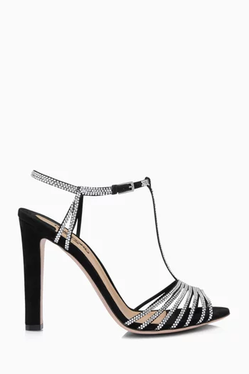 Jerry 105 Crystal-embellished Sandals in Suede