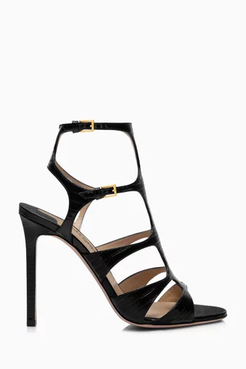 Tejus Paradis 105 Sandals in Lizard-embosed Leather