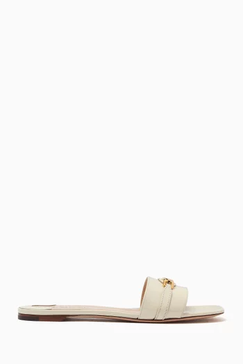 Chain-embellished Sandals in Patent Leather