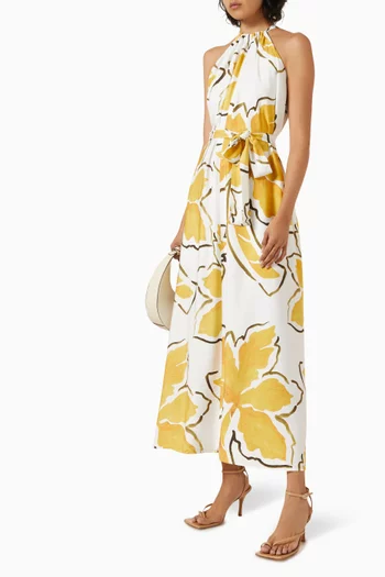 Zuri Halterneck Maxi Dress in Viscose-blend