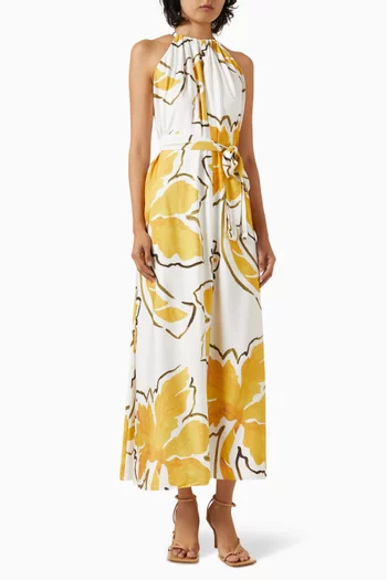 Zuri Halterneck Maxi Dress in Viscose-blend