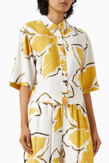 Zuri Crop Shirt in Viscose-blend