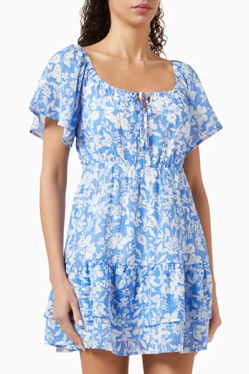 Waverly Flutter Mini Dress in Cotton-viscose Blend