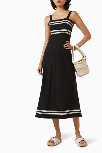 Elki Trim Midi Dress in Cotton-blend