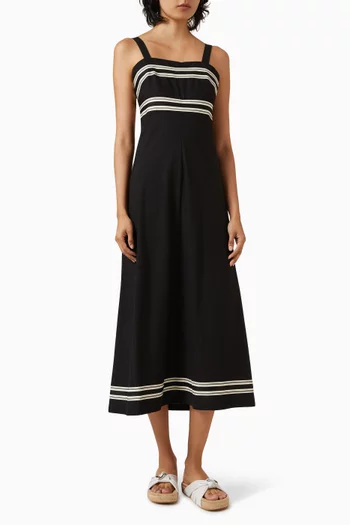 Elki Trim Midi Dress in Cotton-blend